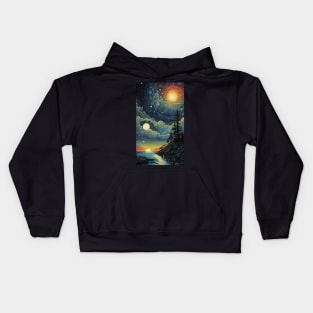 Starry Night Symphony: Van Gogh's Oceanic Overture Kids Hoodie